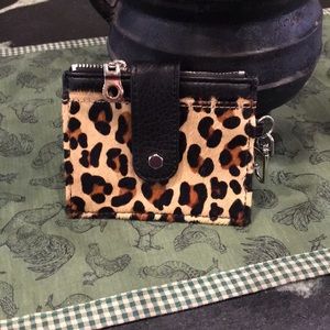 Deena & Ozzy Leopard Print Pony Hair Wallet